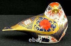 Royal Crown Derby'Goldfinch' Old Imari Solid Gold Band Boxed Paperweight New 2