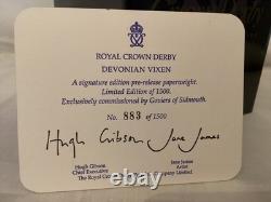 Royal Crown Derby Goviers Devonian Vixen Ltd Edition Paperweight