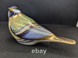 Royal Crown Derby Great Tit Paperweight With Gold Stopper