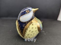 Royal Crown Derby Great Tit Paperweight With Gold Stopper