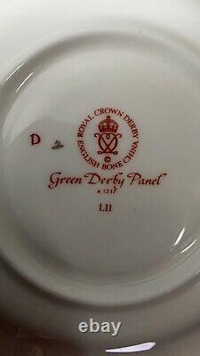 Royal Crown Derby Green Derby Panel 22 Piece Teaset. All 1st Quality Circa 1990