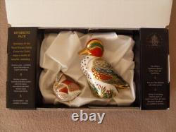 Royal Crown Derby Green Winged Teal & Duckling Paperweights Guild Excl Boxed Duo