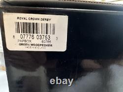 Royal Crown Derby Green Woodpecker Paperweight Gold Stopper