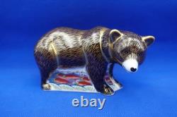 Royal Crown Derby Grizzly Bear Marked MMX Gold Stopper 1st Quality