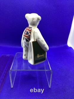 Royal Crown Derby Harrods Shopper Bear. Union Jack Waistcoat. 2012 Rare to find