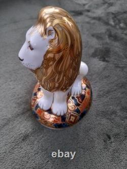 Royal Crown Derby Heraldic Lion With Gold Stopper Certificate And Original Box