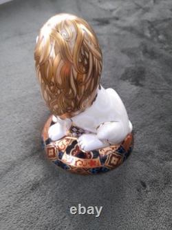 Royal Crown Derby Heraldic Lion With Gold Stopper Certificate And Original Box