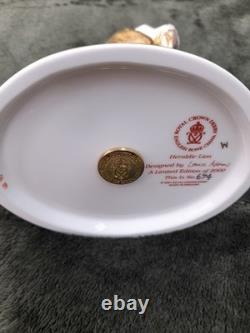 Royal Crown Derby Heraldic Lion With Gold Stopper Certificate And Original Box