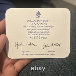 Royal Crown Derby Hippopotamus Limited Edition Paperweight With Good Stopper