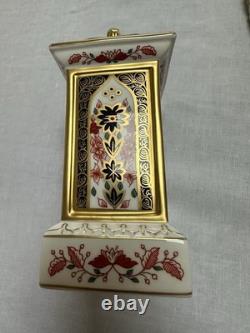 Royal Crown Derby Imari 1128 18.5cm Mantel Clock 22ct Gold Band Exc Cnd