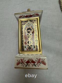 Royal Crown Derby Imari 1128 18.5cm Mantel Clock 22ct Gold Band Exc Cnd