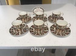 Royal Crown Derby Imari 1128 Coffee Cups and Saucers-Set of 6 Date Mark 1981 1st