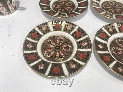 Royal Crown Derby Imari 1128 Coffee Cups and Saucers-Set of 6 Date Mark 1981 1st