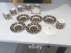 Royal Crown Derby Imari 1128 Coffee Cups and Saucers-Set of 6 Date Mark 1981 1st