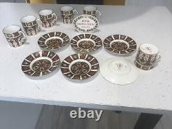 Royal Crown Derby Imari 1128 Coffee Cups and Saucers-Set of 6 Date Mark 1981 1st