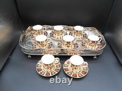 Royal Crown Derby Imari 1128 Demitasse Cups and Saucers Set of 8 Mint