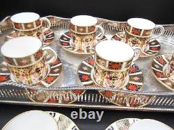 Royal Crown Derby Imari 1128 Demitasse Cups and Saucers Set of 8 Mint