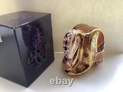 Royal Crown Derby Imari 1128 Snake 2001 1st Paperweight Gold Stopper Boxed