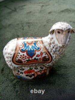 Royal Crown Derby Imari Ewe With Gold Stopper, Certificate And Original Box