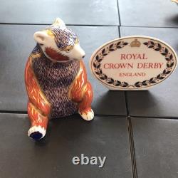 Royal Crown Derby Imari Paperweight silver Stopper Honey Bear boxed vgc