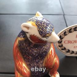 Royal Crown Derby Imari Paperweight silver Stopper Honey Bear boxed vgc