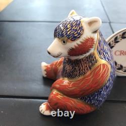 Royal Crown Derby Imari Paperweight silver Stopper Honey Bear boxed vgc