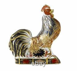 Royal Crown Derby Imari Rooster Sculptural Bird Paperweight New 1st Quality