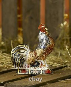 Royal Crown Derby Imari Rooster Sculptural Bird Paperweight New 1st Quality