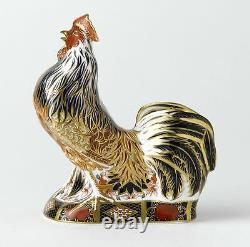 Royal Crown Derby Imari Rooster Sculptural Bird Paperweight New 1st Quality