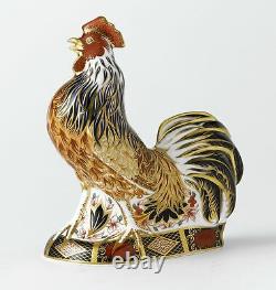 Royal Crown Derby Imari Rooster Sculptural Bird Paperweight New 1st Quality