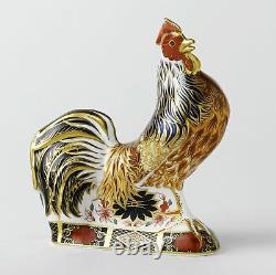 Royal Crown Derby Imari Rooster Sculptural Bird Paperweight New 1st Quality