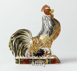 Royal Crown Derby Imari Rooster Sculptural Bird Paperweight New 1st Quality