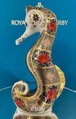 Royal Crown Derby Imari SGB Seahorse Paperweight 1st Quality