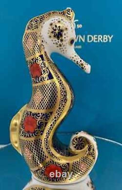 Royal Crown Derby Imari SGB Seahorse Paperweight 1st Quality