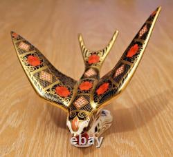 Royal Crown Derby Imari Swallow 1st Quality Gold Stopper Boxed 1128 SGB