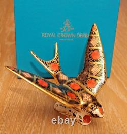 Royal Crown Derby Imari Swallow 1st Quality Gold Stopper Boxed 1128 SGB