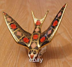 Royal Crown Derby Imari Swallow 1st Quality Gold Stopper Boxed 1128 SGB