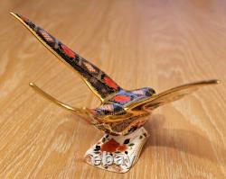 Royal Crown Derby Imari Swallow 1st Quality Gold Stopper Boxed 1128 SGB