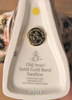 Royal Crown Derby Imari Swallow 1st Quality Gold Stopper Boxed 1128 SGB