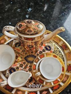 Royal Crown Derby Imari Vintage Miniature Teaset Tray 6 Pieces, 1128 Pattern