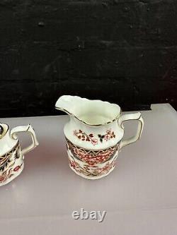 Royal Crown Derby Japan Kings Pattern Milk Jug 11 cm and Covered Sugar Bowl New