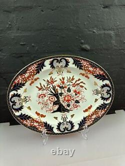 Royal Crown Derby Japan Kings Pattern Oval Carving Serving Platter Plate 35 cm