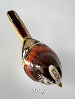 Royal Crown Derby LONG TAILED TIT Bird Paperweight First Quality Gold Stopper