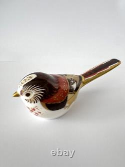 Royal Crown Derby LONG TAILED TIT Bird Paperweight First Quality Gold Stopper