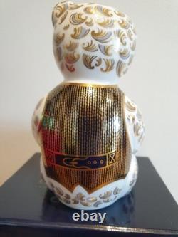 Royal Crown Derby Large Paperweight TEDDY BEAR BLUE TIE 1st Quality Boxed