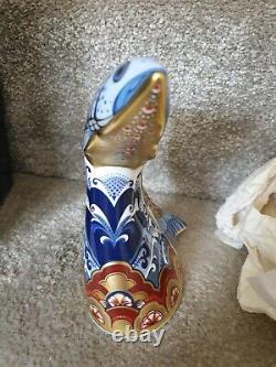 Royal Crown Derby'Leaping Salmon' Fish Paperweight (Ltd Edition) Gold Stopper