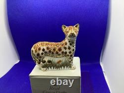 Royal Crown Derby Leopard Cub Paperweight 2012 Gold Stopper & Boxed