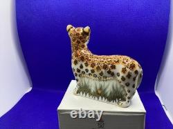 Royal Crown Derby Leopard Cub Paperweight 2012 Gold Stopper & Boxed