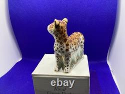 Royal Crown Derby Leopard Cub Paperweight 2012 Gold Stopper & Boxed