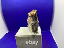 Royal Crown Derby Leopard Cub Paperweight 2012 Gold Stopper & Boxed